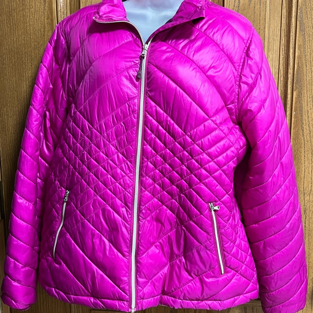 Vibrant Pink Quilted Puffer Jacket